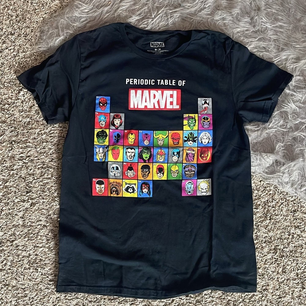 Marvel Black Periodic Table T-Shirt